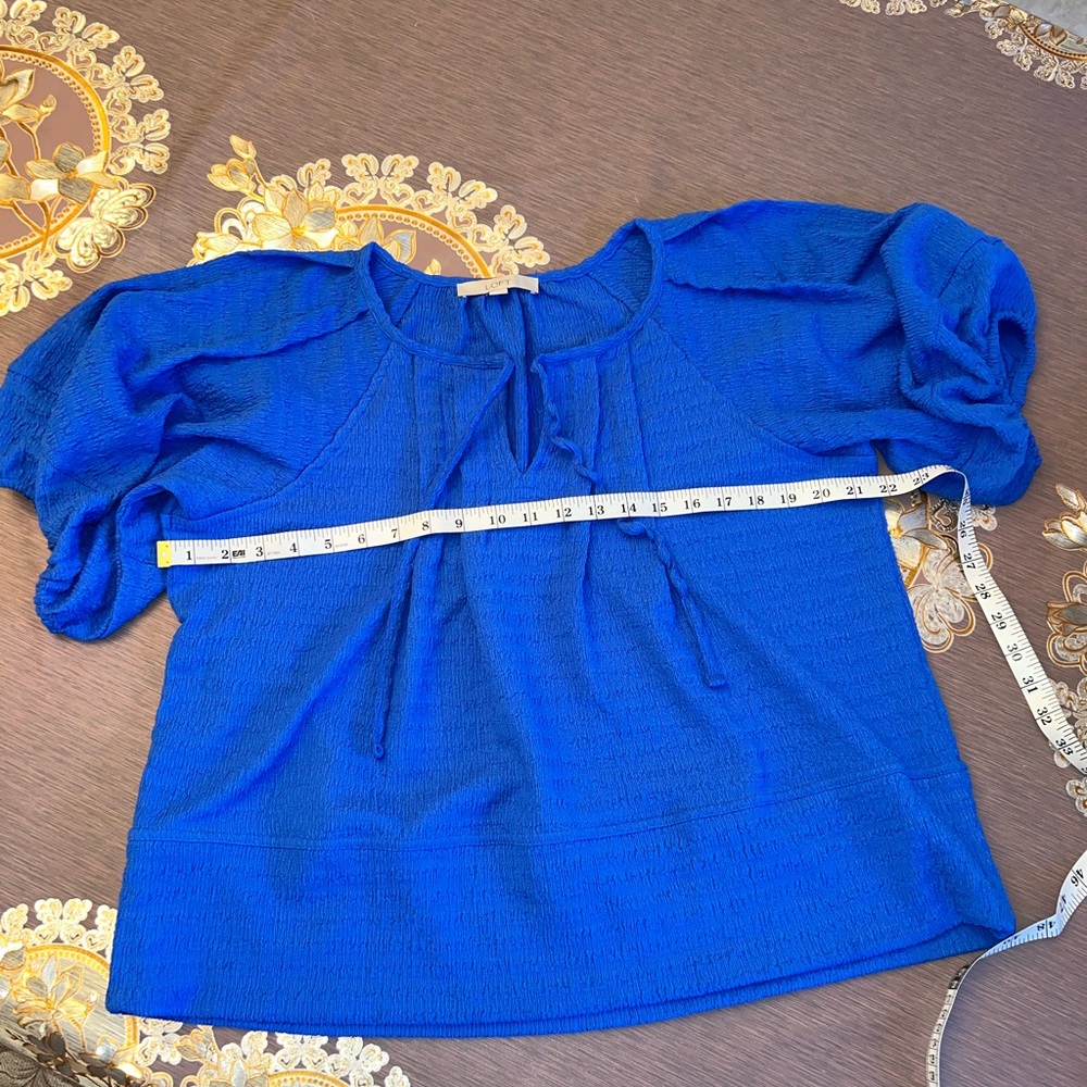 LOFT Cobalt Blue Puff Sleeve Blouse